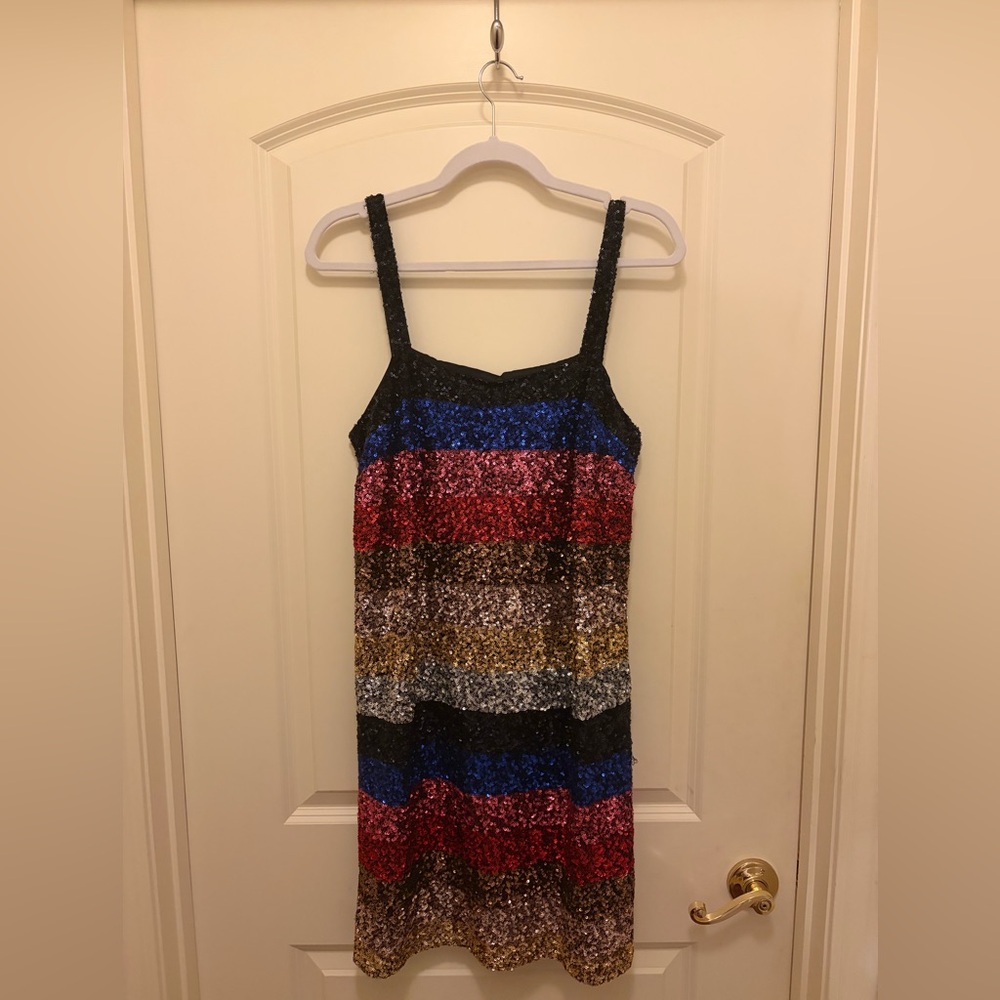 NWOT GAP Multicolor Sequin Striped Dress NYE